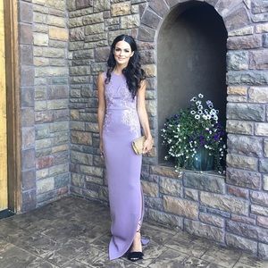 Lavender embroidered dress